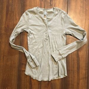 SKIMS Mint Green Long Sleeve Henley Top